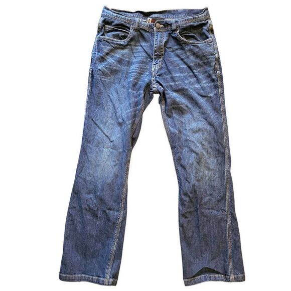 Oil And Gas Supply Jeans Men's 32 Blue Relaxed Bootcut Flame Resistant Light - Picture 2 of 6
